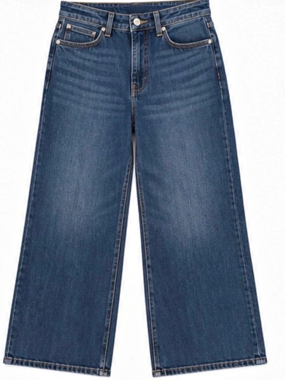Mica Los Angeles High Rise Wide Leg Jeans 32 Dark Wash Stretch Denim